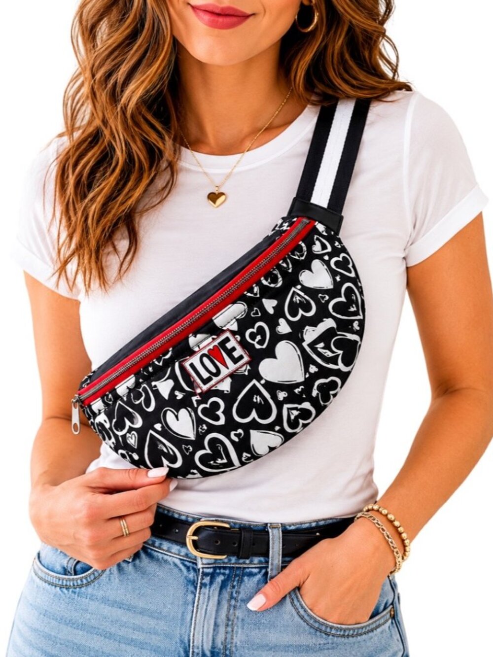 Brighton Endless Love Belt Bag NWT Hearts Print Crossbody Fanny Pack